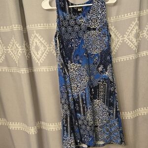Blue and Black Halter Sundress Mini